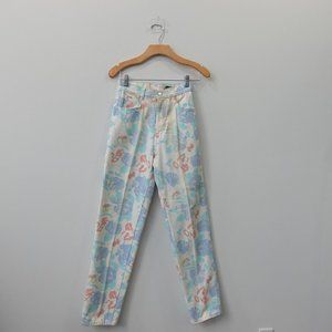 JAPANESE Jeans 24‎ Ankle Denim High Waist Floral Streetwear Cool Y2K JAPAN 24x28